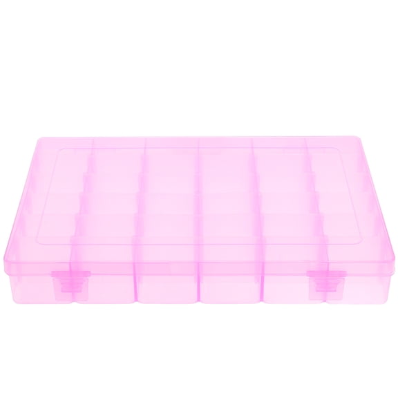 WHAMVOX 1Pcs Hard Plastic Jewelry Organizer Case with Adjustable Dividers for Earrings and Rings Portable Design for Travel
