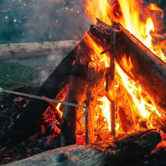 WHAMVOX 1Pcs Silver Iron Fireplace Tools Fire Poker for Men and Women 12.7x1.7x0.7in