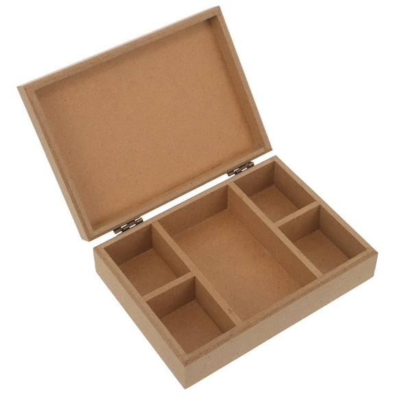 WHAMVOX 1Pcs Small Wood Storage Box for Craft Projects and Handicraft Enthusiasts Brown Color 16.50X12.50X5.00CM