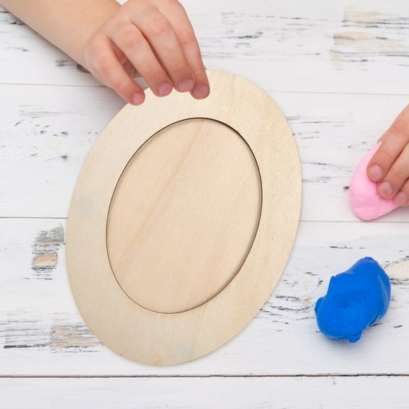 WHAMVOX 1Pcs Unfinished Wood Frames for Home Decoration Oval Photo Frames 17.0x12.0x0.5in