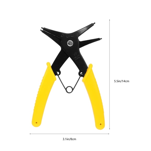 WHAMVOX 1Pcs Yellow Steel Circlip Plier for Spring Installation and Removal in Workshop and Maintenance