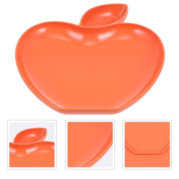 WHAMVOX 1Set Apple Shaped Dumpling Plate for Personal Parties in Vibrant Orange