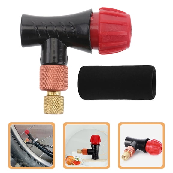 WHAMVOX 1Set Bike Tire Inflator Portable Cordless Pump with Control Valve for Outdoor Cycling Emergency Use