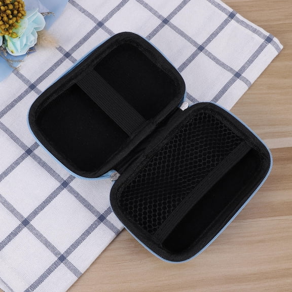 WHAMVOX 1Set Blue Headphone Cable Storage for Travel Use with Zipper .5 x 4.5 x 13cm