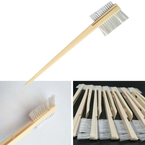 WHAMVOX 1Set Car Cleaning Brush White Plastic Long Handle for Side Seam and Window Cleaning