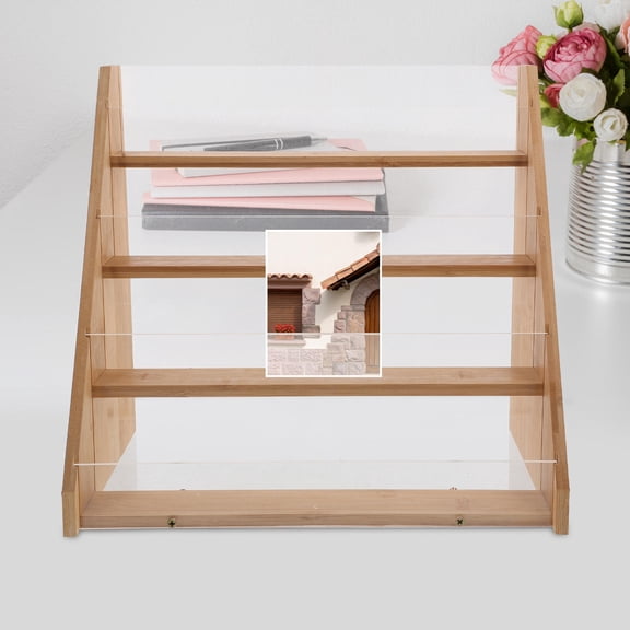 WHAMVOX 1Set Card Display Rack Wooden Stands For Display Storage Solution For Postcards Photos Home Users