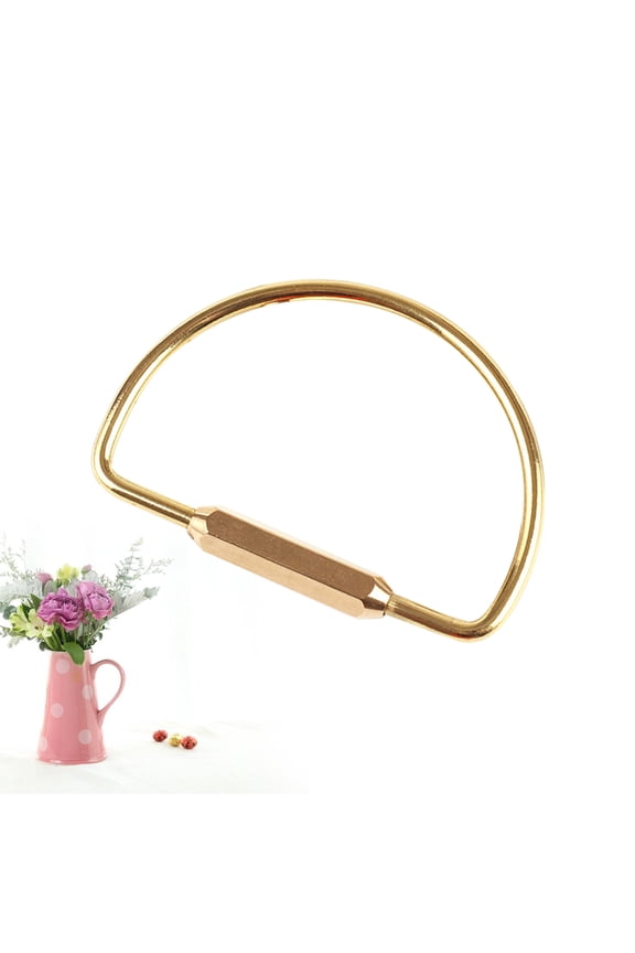 1Set D Shaped Keyring Holder in Golden Brass with Quick Release for Men