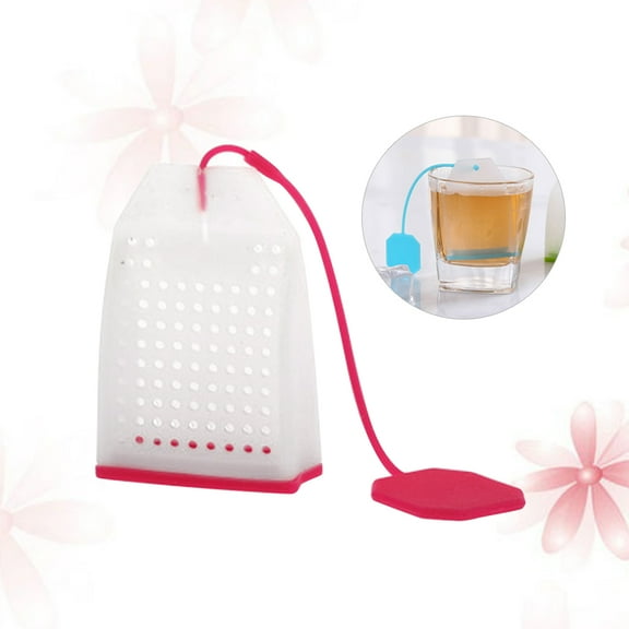 WHAMVOX 1Set Loose Leaf Tea Infuser Compact Red Silicone Tea Party Accessory
