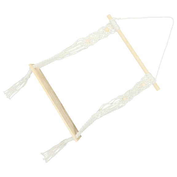 WHAMVOX Macrame Wall Hanging Shelf Set with Wooden Beige Tassels, Woven Floating Storage Decor for Bedroom and Home