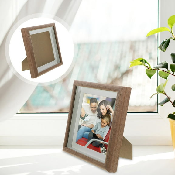 WHAMVOX 1Set Photo Display Frame Walnut Square for Adults Wall Mountable Tabletop Picture Frame