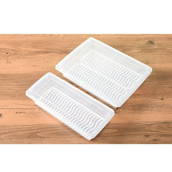 WHAMVOX 1Set Preservation Box Rectangular White Plastic for Fridge and Freezer L