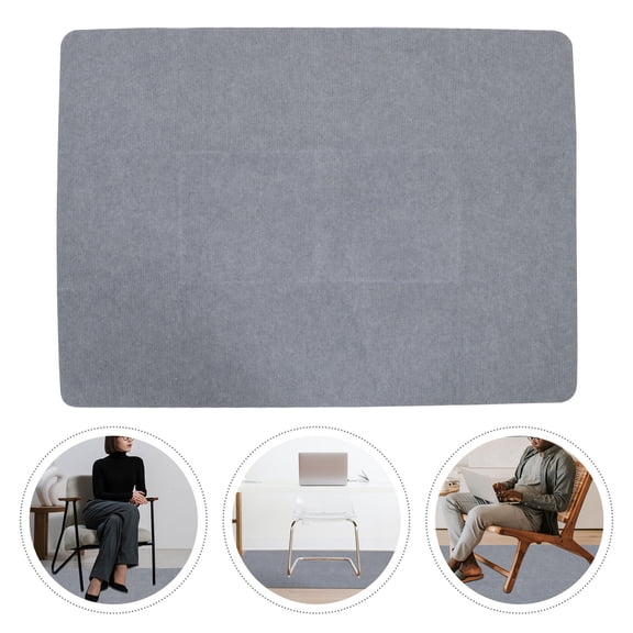 WHAMVOX 1Set Protective Floor Mat for Washrooms 120X90X1CM in Grey Polyester