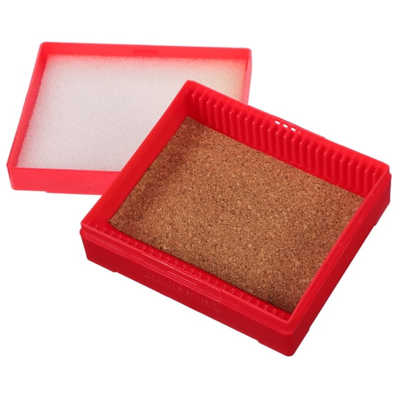 WHAMVOX 1Set Red Microscope Slide Organizer for Laboratory Equipment 9.30X8.20X3.10CM