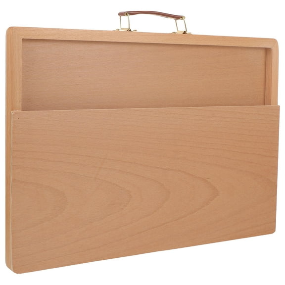 WHAMVOX 1Set Solid Wood Drawing Board for Students with Drawer Design and Leather