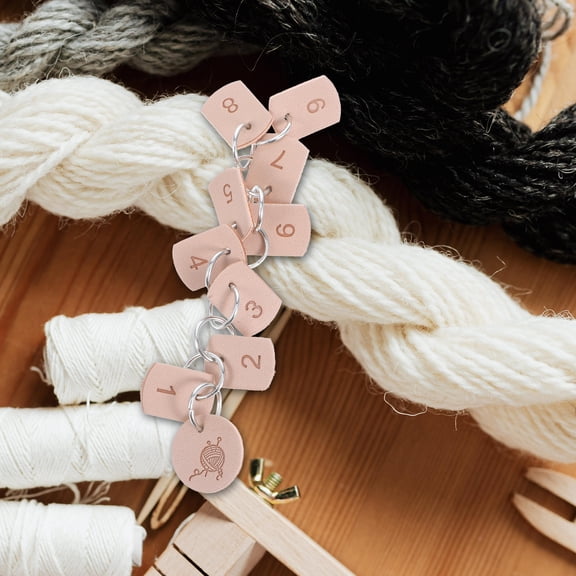 WHAMVOX 1Set Unique Knitting Notion Keeper Stitch Markers In Khaki For Row Counting By