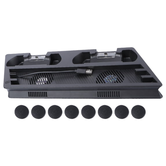 WHAMVOX 1Set Vertical Stand Charging Station and Console Cooling System for Gamers in Black 15.6x5.1x1.5in