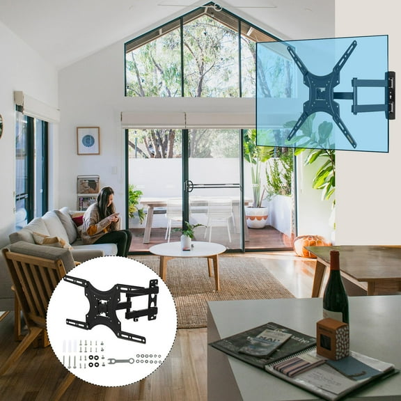 KAJNBN Wall Mounted TV Holder Black 1Pcs 14.8x8.8in