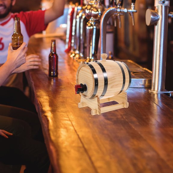 WHAMVOX Wooden Beverage Dispenser with Faucet and Plug - Drink Server for Parties and Events