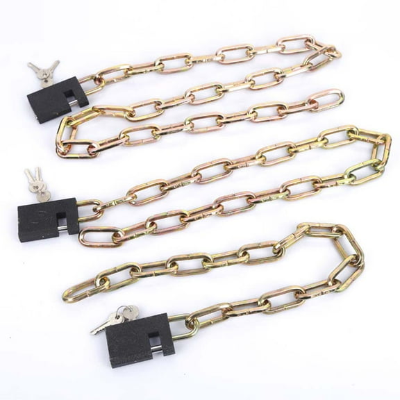 WHAMVOX 1pc Bike Lock Chain Lock Heavy Duty High Security Anti-theft Locks Universal for Motorbike Gate Fence Garage Glass Door Tool (About 90cm)