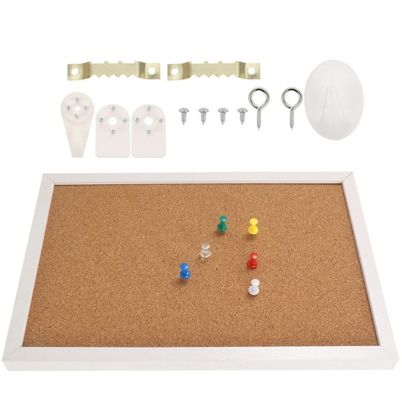 SEWCHICS Cork Board Bulletin Board Cork Bulletin Board Khaki White 1Pack