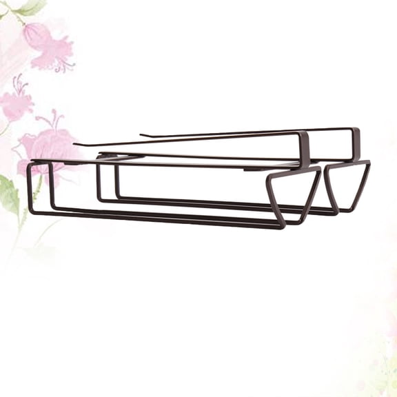 WHAMVOX 1pc Double-row Wine Glass Holder Iron Punch-free Galss Draining Rack Multifunctional Shelf