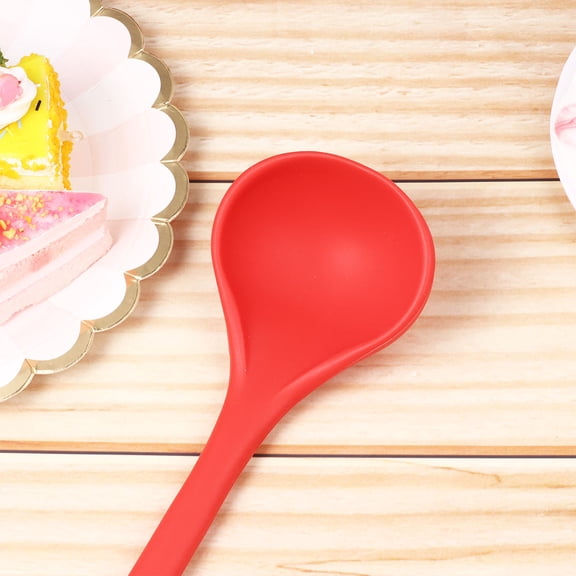 WHAMVOX 1pc Food Grade Silicone Kitchen Cooking Tool Cooking Soup Ladle Kitchen Gadget for Home (Soup Ladle Red)