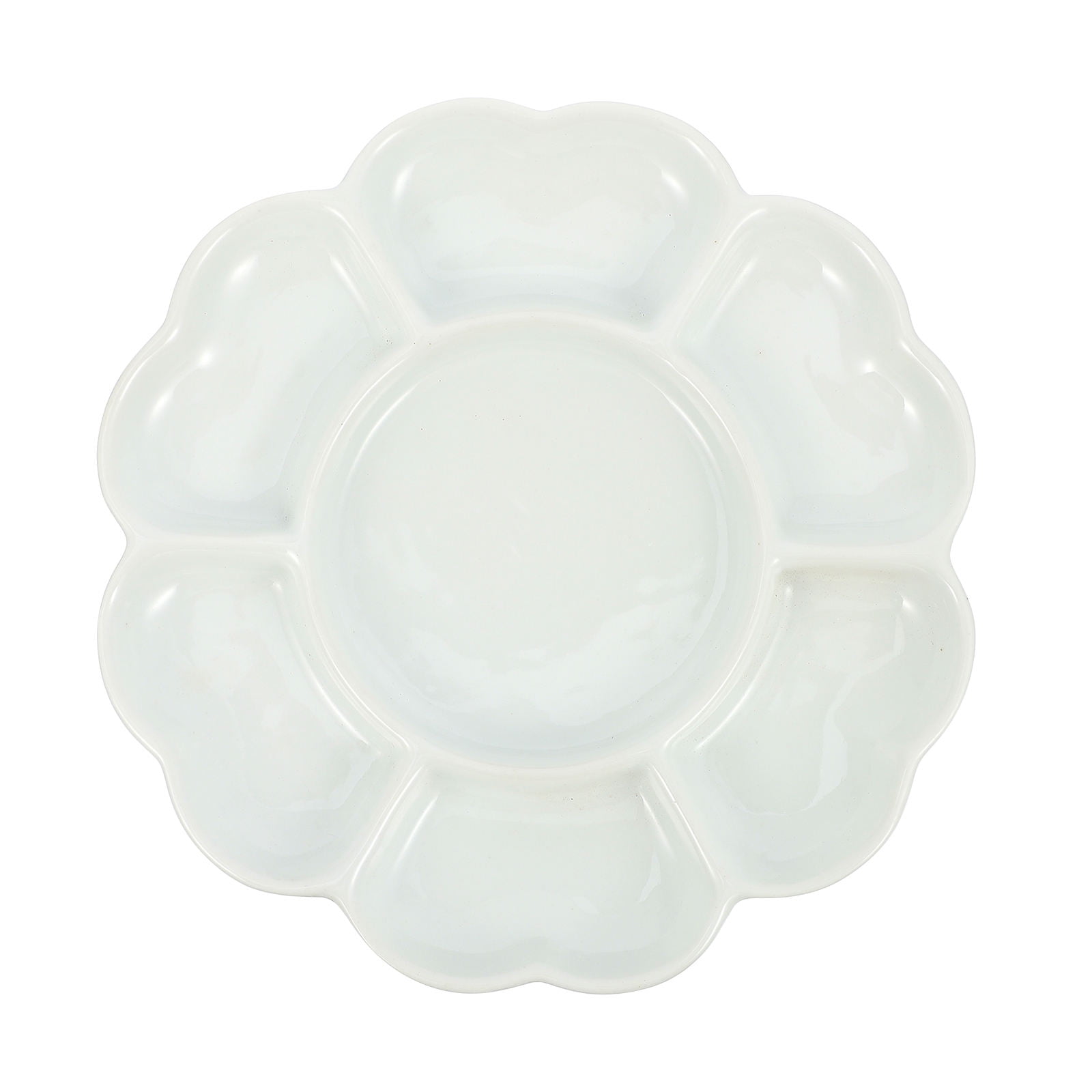 KHBUAB 1Pc Handheld White Ceramic Pigment Tray for Watercolor and Oil Painting