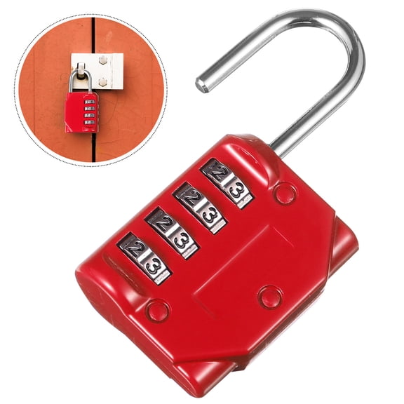 WHAMVOX 1pc Household Luggage Cabinet Door Lock Four- Password Safety Padlock