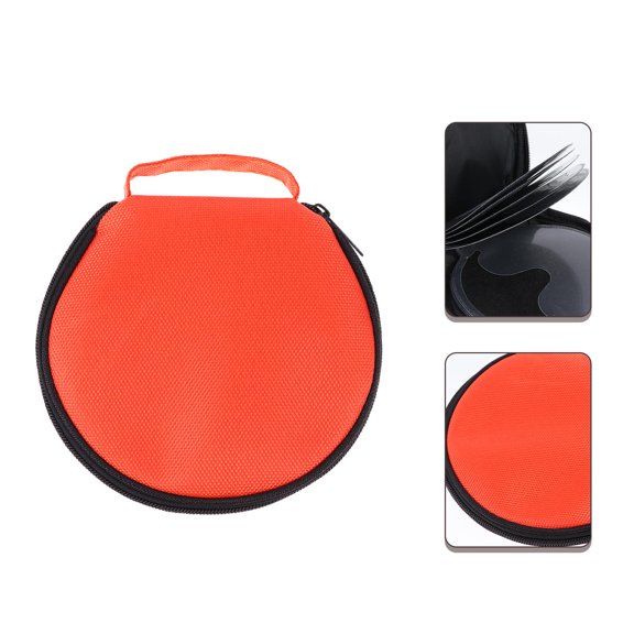 WHAMVOX 1pc Large-capacity DVD Storage Bag Round Disc Bag Practical Zipper CD Case
