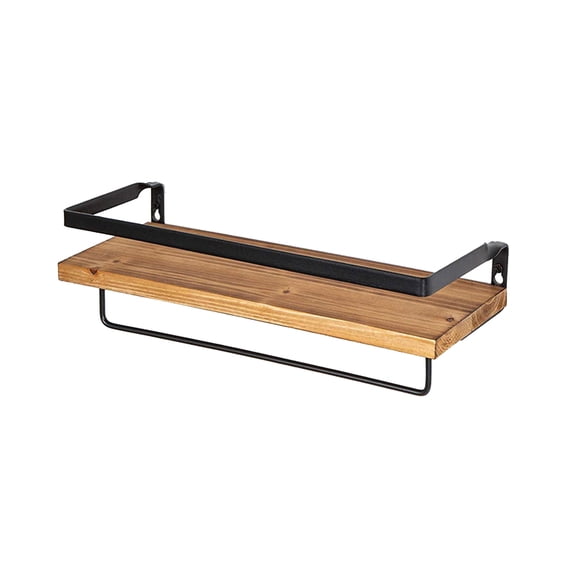 WHAMVOX 1pc Walll Haning Board Iron Art Shelf Pine Shelf Wall Mounted Storage Rack for Home Bedroom (Brown)