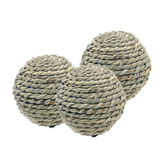 WHAMVOX 1pc Woven Rattan Round Ball Weaving Water Grass Ball Pet Toy Hamster Chew Toys