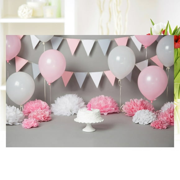 WHAMVOX 1st Birthday Photo Studio Background 3D Cartoon Balloon Garland Backdrop Wall Props 1768