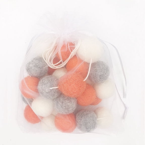 WHAMVOX  2 M Birthday Party Decorations Felt Ball Creative White and Pink Garland