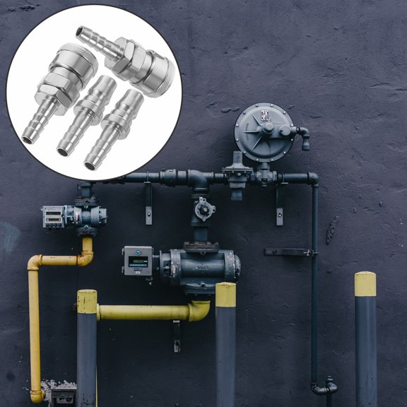 WHAMVOX  2 PCS Air Tube Connectors Pneumatic Straight Reducer Silver