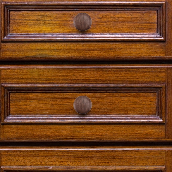 ROMANSENTIAL 2Pcs Eco Friendly Solid Wood Cupboard Door Knobs Brown for Wardrobe Pull