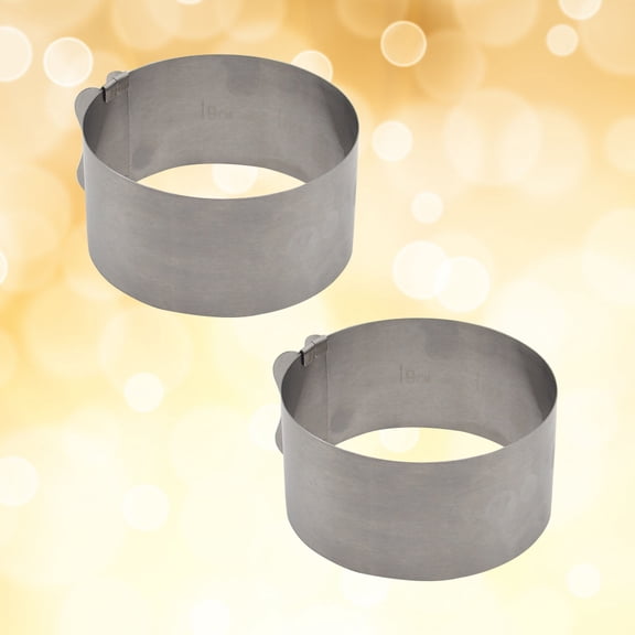 ROMANSENTIAL Cake Mousse Mold Stainless Steel Baking Tool Silver 2PCS