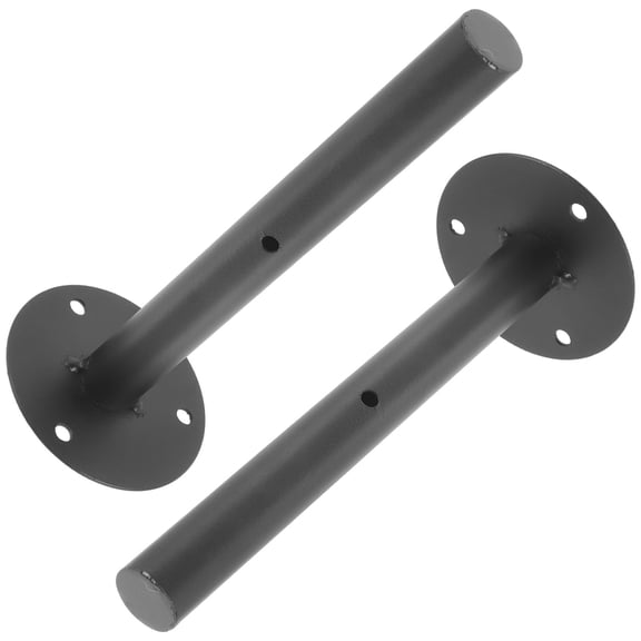 WHAMVOX 2-Pack Heavy Duty Black Floating Shelf Brackets for Wall Mounting, Secure and Support Sturdy Shelves