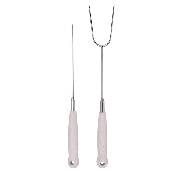 WHAMVOX 2-Pack Reusable Camping Barbecue Forks Set, Outdoor Cooking Accessories for Grilling and BBQ