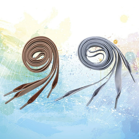 WHAMVOX 2 Pairs Flat Shoe Lace Wide Shoelace Shoelaces for Sneakers Brown