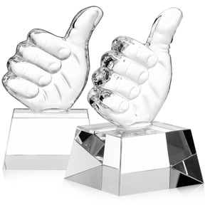 SEWCHICS 2-Pack Contemporary Crystal Trophies with Light Refraction Effect, Winner Award Prizes for Recognition
