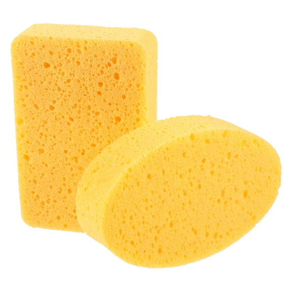WHAMVOX  2 Pcs Adults Kitchen Sponge Washing Cleaning Sponges Yellow
