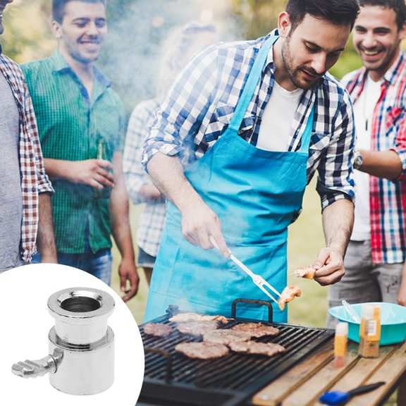 ROMANSENTIAL 2pcs Rotary Grill Sleeve Stop Collar for Gas Grill Iron Silver