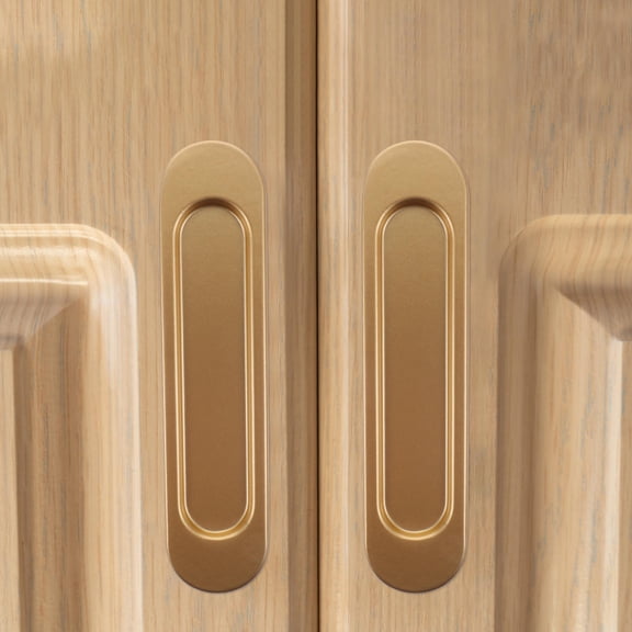 WHAMVOX 2 Pcs Barn Door Handles Matte Hole-free Finger Pulls for Sliding Doors Oval