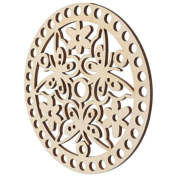 WHAMVOX 2 Pcs Basket Weaving Supplies Bottoms 14.00X14.00X0.30CM Beige