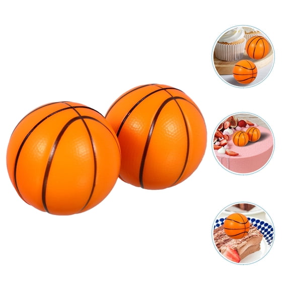 ROMANSENTIAL Sports Cake Toppers Basketball Shape Cake Topper Paper 2 Pcs