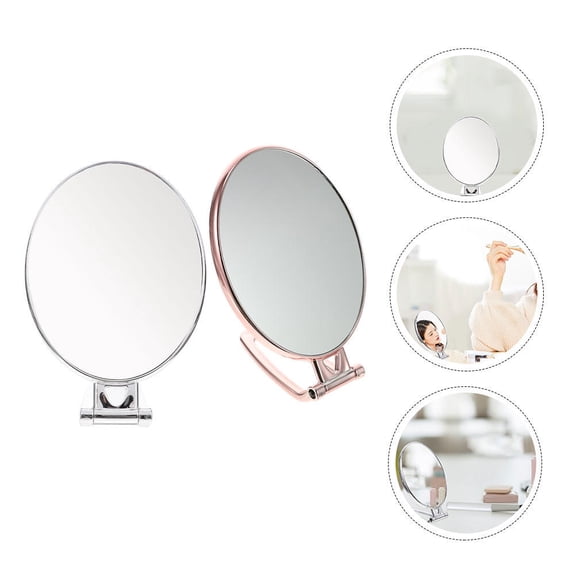 WHAMVOX 2 Pcs Beauty Handheld Mirror Makeup Portable Vanity Mirrors Woman
