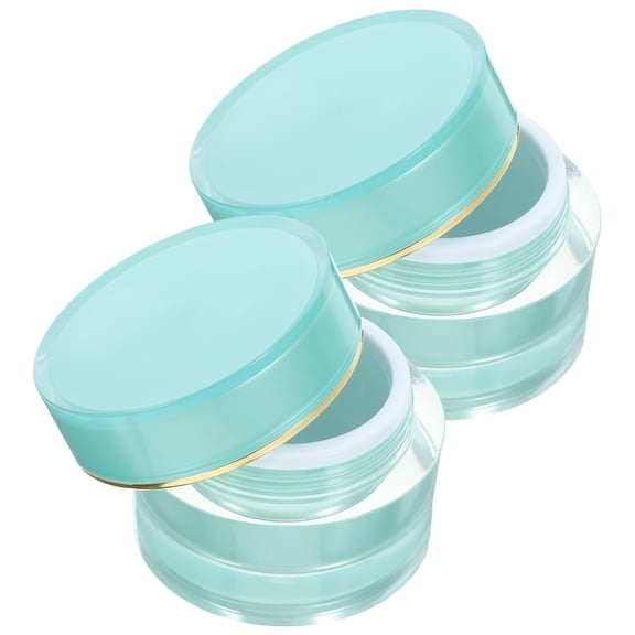 WHAMVOX 2 Pcs Blue Empty Cream Jars Portable Refillable Containers for Travel and Storage Small Size