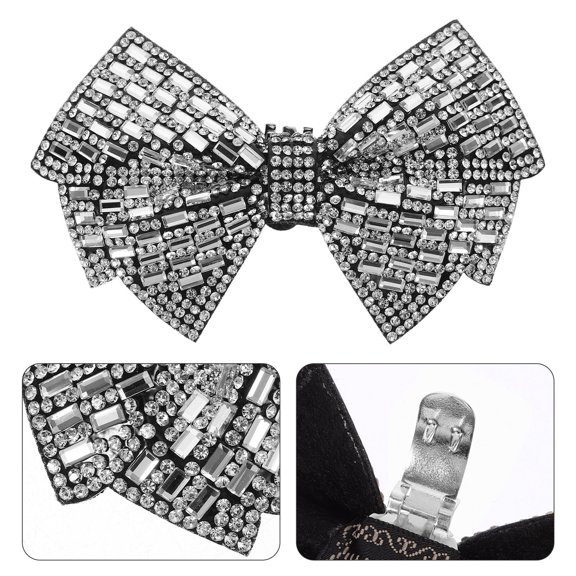 SEWCHICS Bride Shoe Charms Rhinestone White 2Pcs Bow Fashionable Accessories
