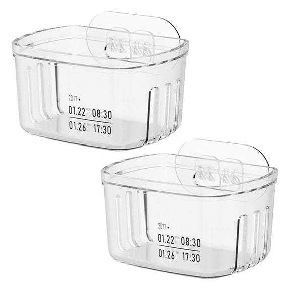 WHAMVOX 2 Pcs Brown Ginger Garlic Storage Basket 16.00X12.00X9.20CM Transparent