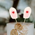 thumbnail image 1 of SEWCHICS Cartoon Cake Topper Bunny Ear Plush White for Homemade Baking Decor 2Pcs 13.6x2.8in, 1 of 8